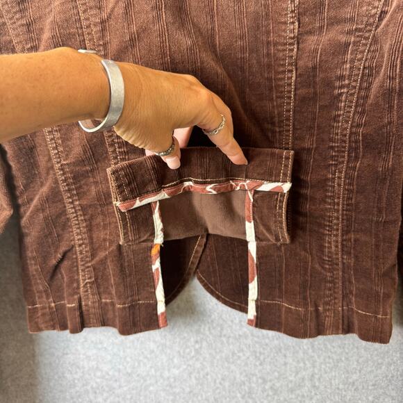 VTG Gadzooks Corduroy Jacket Women’s Large Brown Boho 70s Hippie Fall Festival - Picture 11 of 12